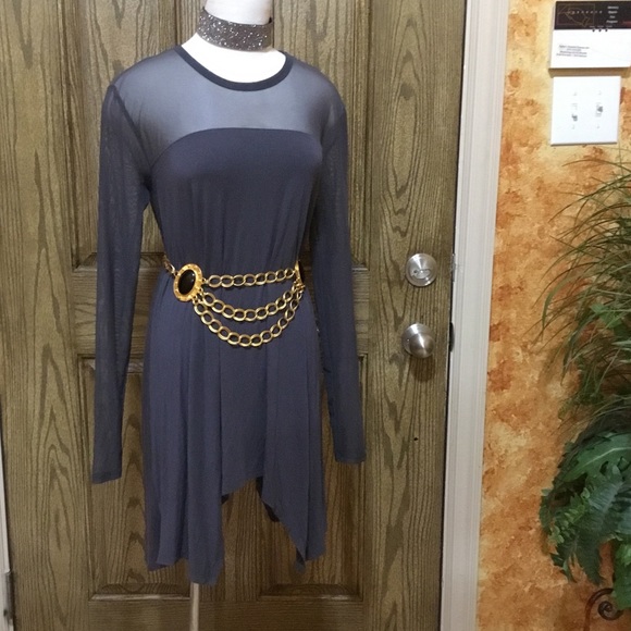 DKNY Asymmetric Mesh Tunic - Picture 3 of 6